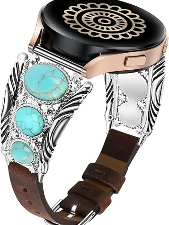 Leather Turquoise Band Boho Compatible Samsung Galaxy Watch 7/6/5/4/FE/Active 2 main image 5